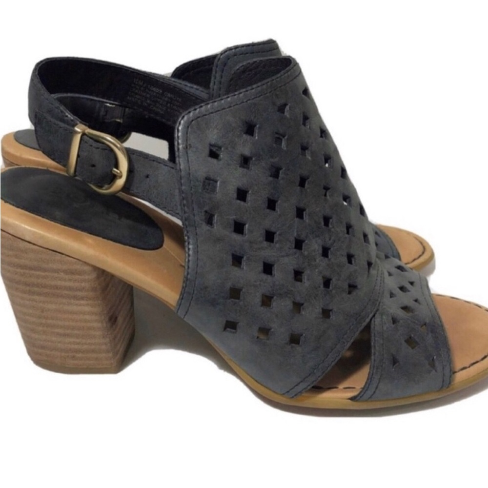 Born leather peep toe block heels. Size 10.